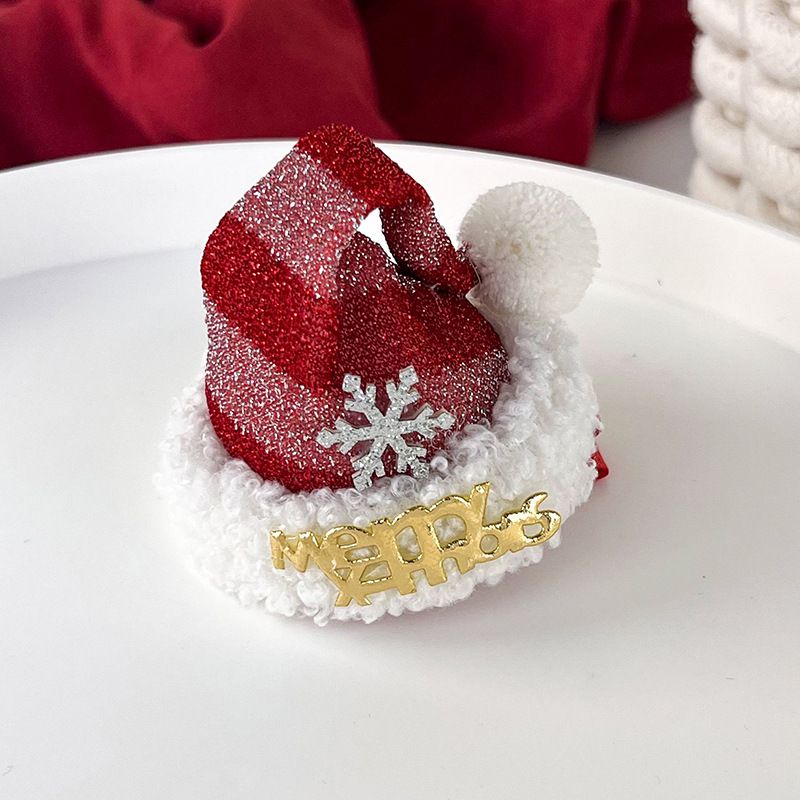 Fashion E Christmas Hat Duckbill Clip Fabric Christmas Hat Hairpin