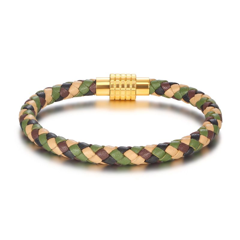 Fashion Circumference Is About 21cm Men's Leather Braided Bracelet