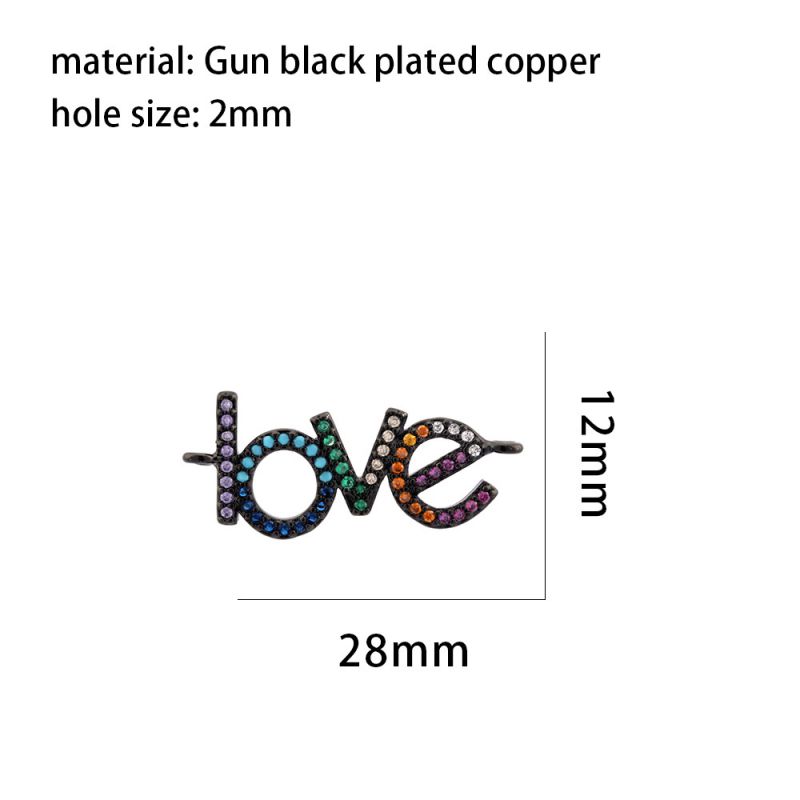 Fashion 7# Copper Inlaid Zirconium Letter Pendant Accessories