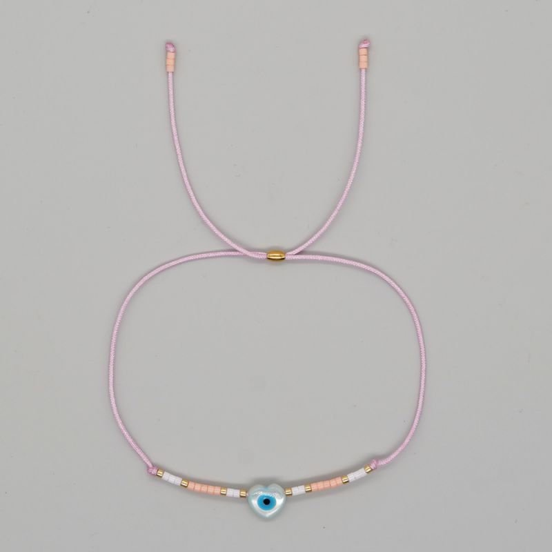 Fashion 2# Glass Rice Beads Heart-shaped Shell Eyes Devil's Eye Bracelet