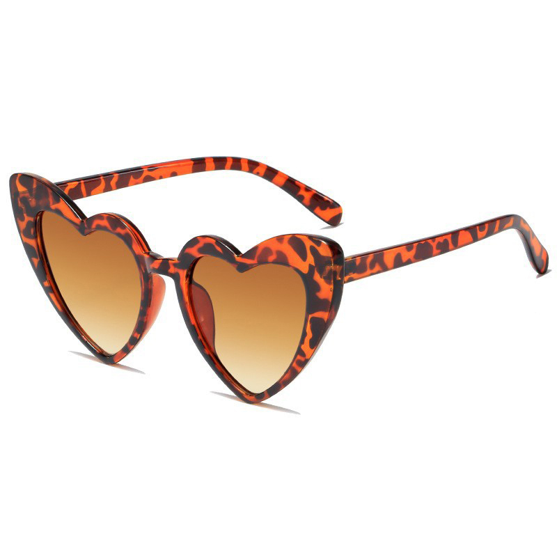 Fashion Leopard Print Framed Tea Slices Ac Love Sunglasses