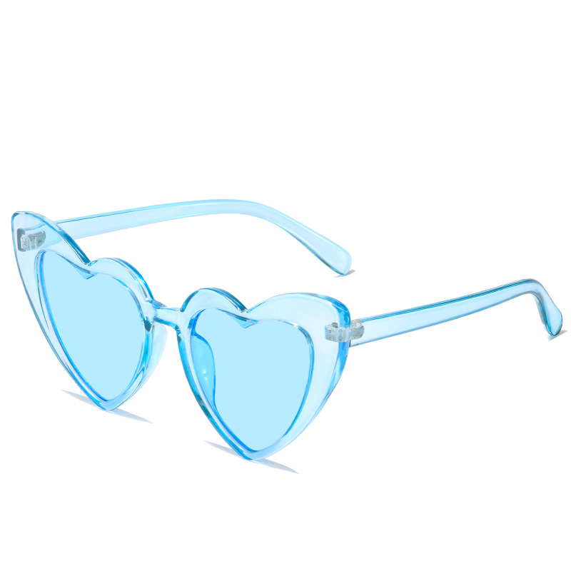 Fashion Transparent Blue Frame Blue Film Ac Love Sunglasses