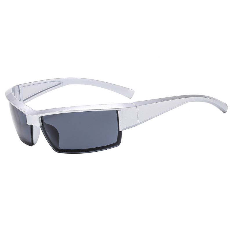 Fashion Silver Framed Black And Gray Piece Ac Square Frame Sunglasses
