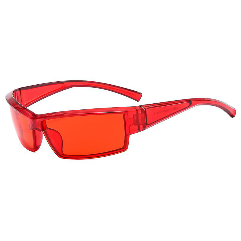 Fashion Translucent Red Frame Ac Square Frame Sunglasses