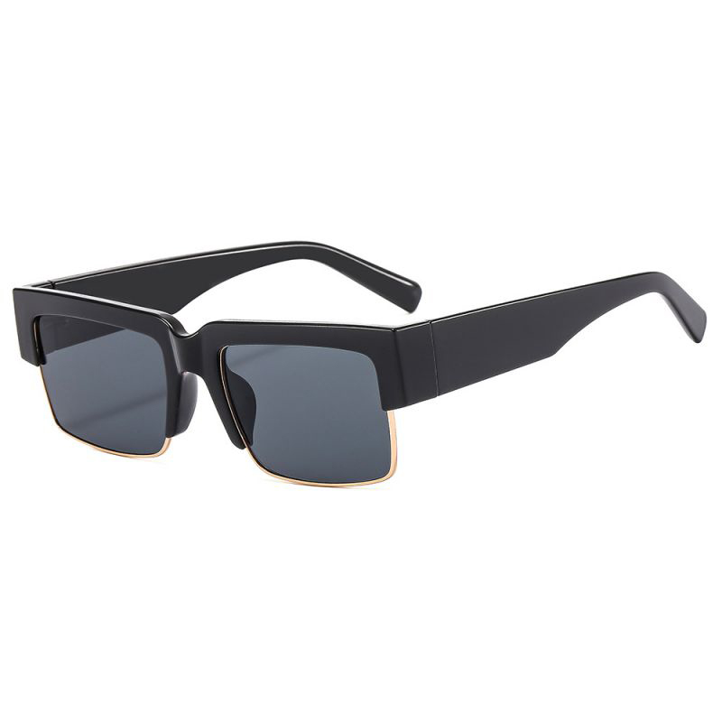 Fashion Black Frame Black And Gray Film Ac Square Frame Sunglasses