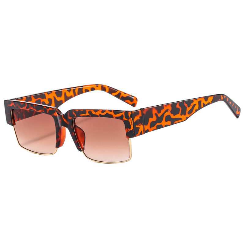 Fashion Tortoiseshell Framed Double Tea Tablets Ac Square Frame Sunglasses