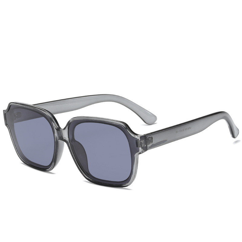 Fashion Translucent Gray Frame Gray Film Ac Polygon Large Frame Sunglasses