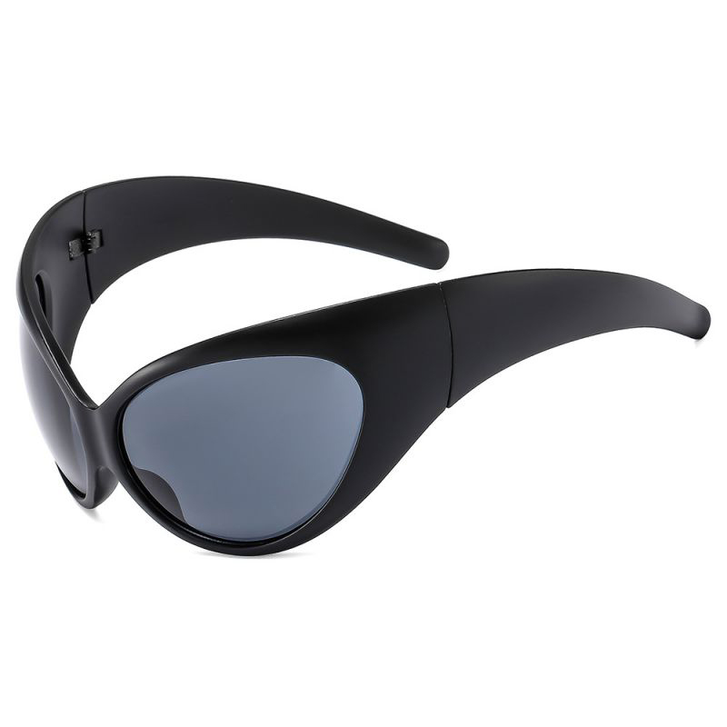 Fashion Black Frame Black And Gray Film Ac Irregular Wide-leg Sunglasses