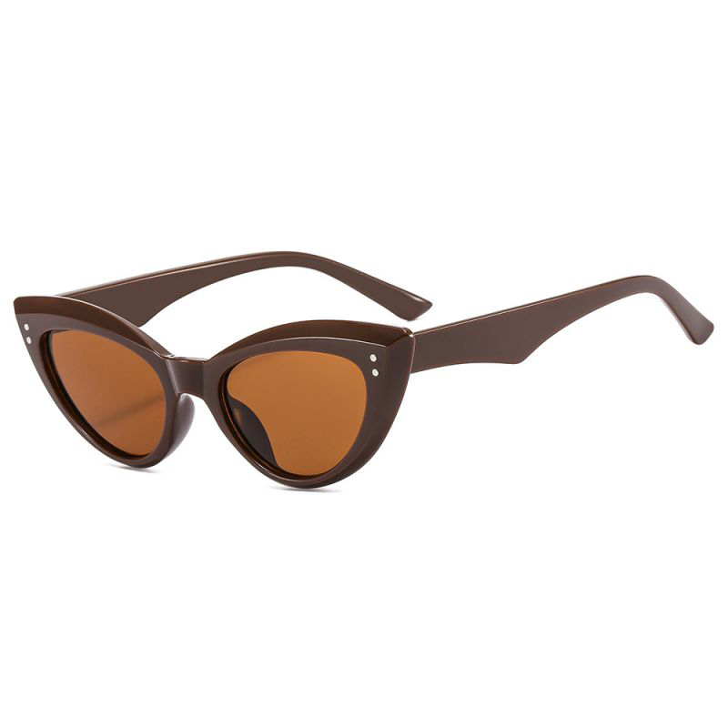 Fashion Coffee Box Tea Slices Triangular Cat Eye Rice Nail Sunglasses