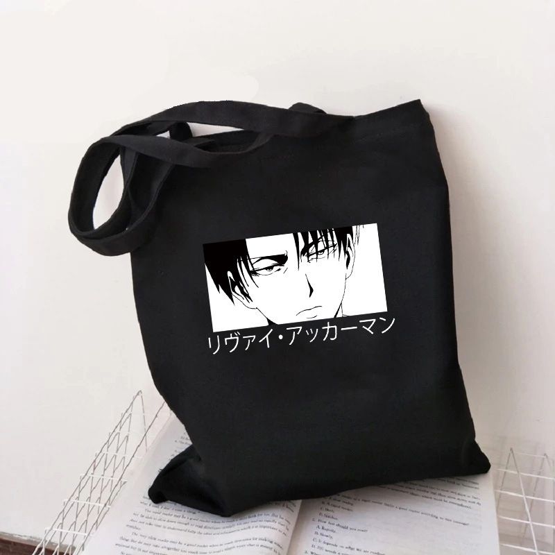 Fashion U Black Canvas Printed Anime Character Large Capacity Shoulder Bag