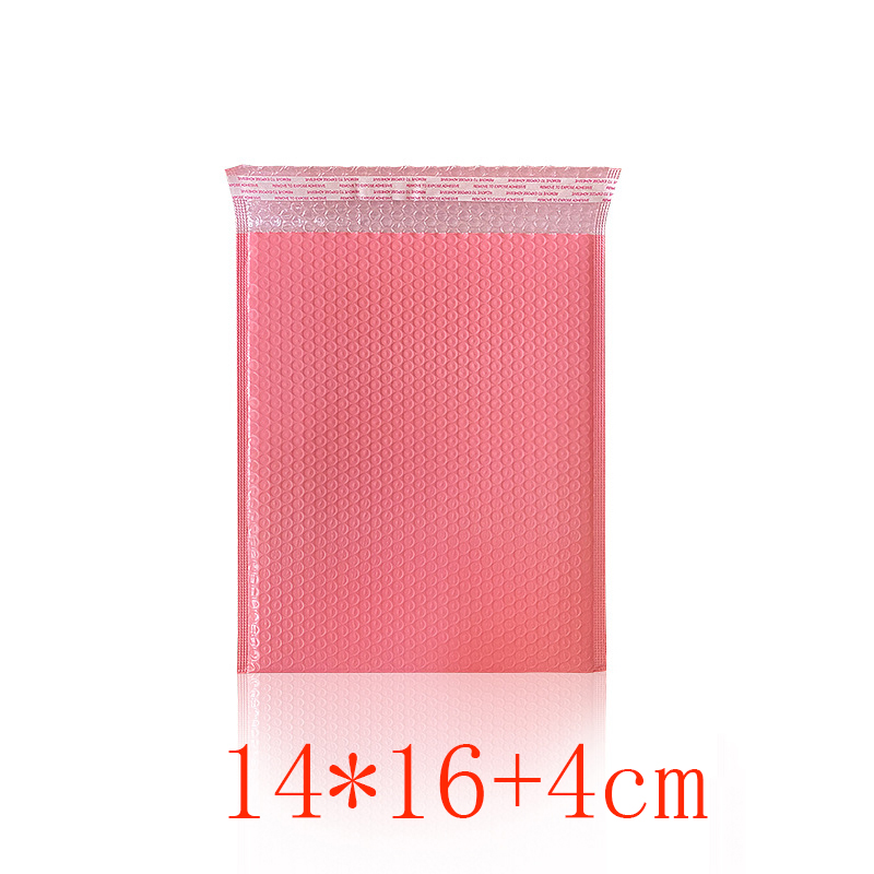 Fashion Width 14*16 Length + 4 Seals 850 Pink Bubble Bags In One Box Pe Bubble Square Packaging Bag (single)