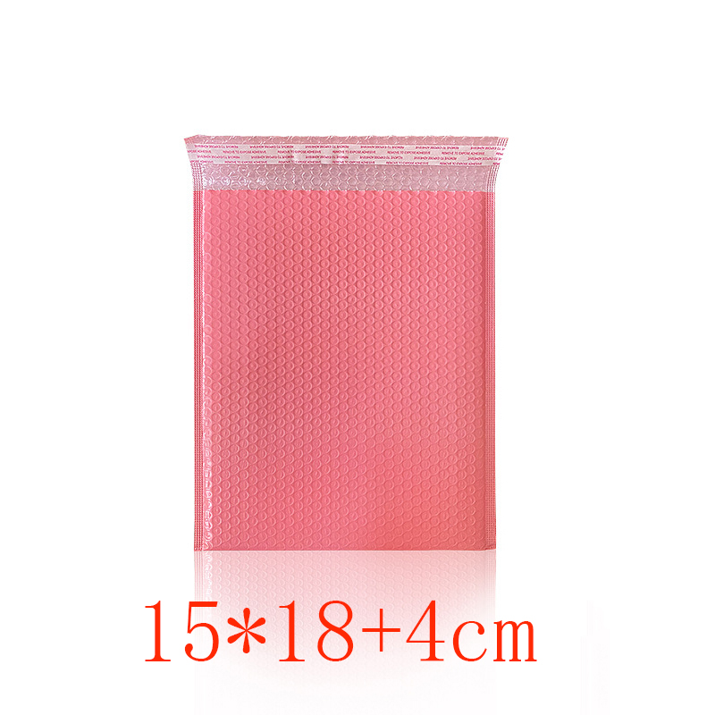 Fashion Width 15*18 Length + 4 Seals 700 Pink Bubble Bags In One Box Pe Bubble Square Packaging Bag (single)