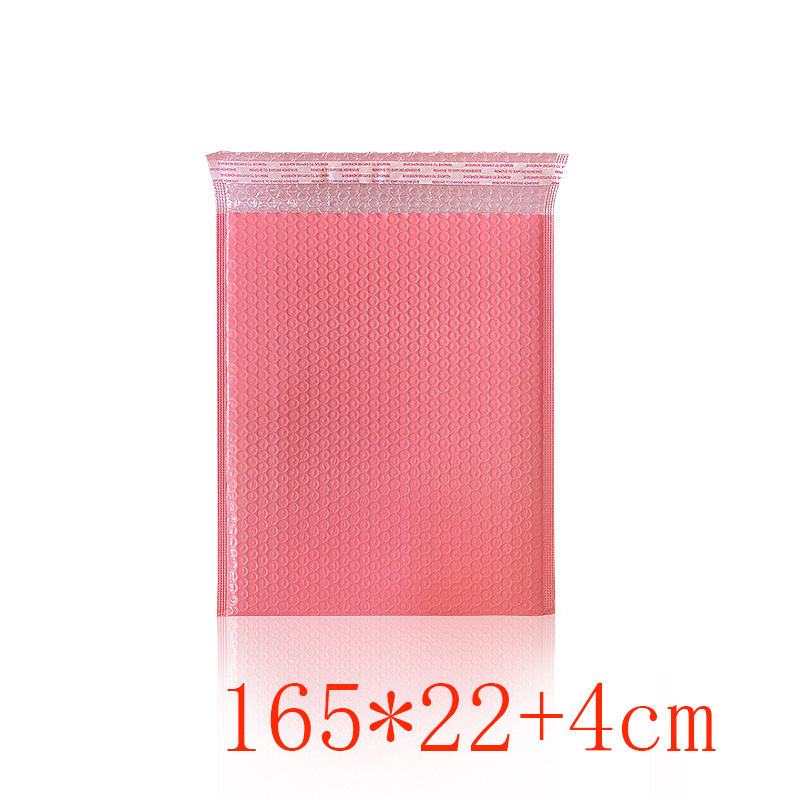 Fashion Width 165*22 Length + 4 Seals 550 Pink Bubble Bags In One Box Pe Bubble Square Packaging Bag (single)