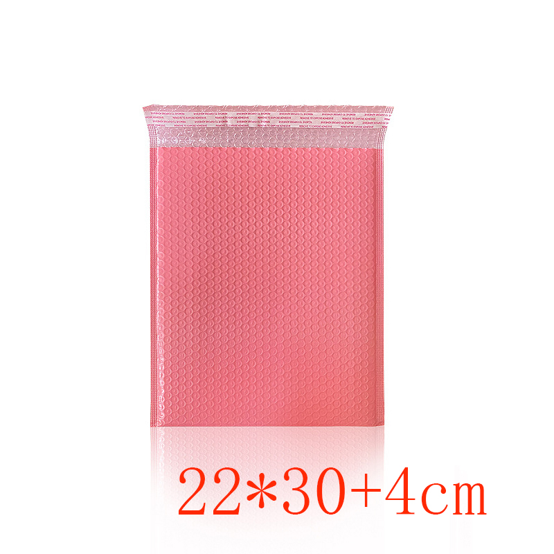 Fashion Width 22*30 Length + 4 Seals 300 Pink Bubble Bags Per Box Pe Bubble Square Packaging Bag (single)