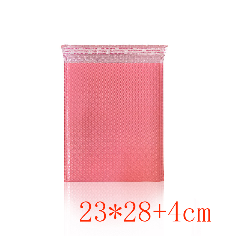 Fashion Width 23*28 Length + 4 Seals A Pink Bubble Bag Of 300 Pieces Pe Bubble Square Packaging Bag (single)