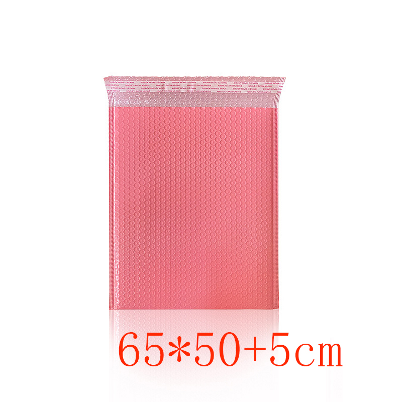 Fashion Width 65*50 Length + 5 Seals 80 Pink Bubble Bags In One Box Pe Bubble Square Packaging Bag (single)