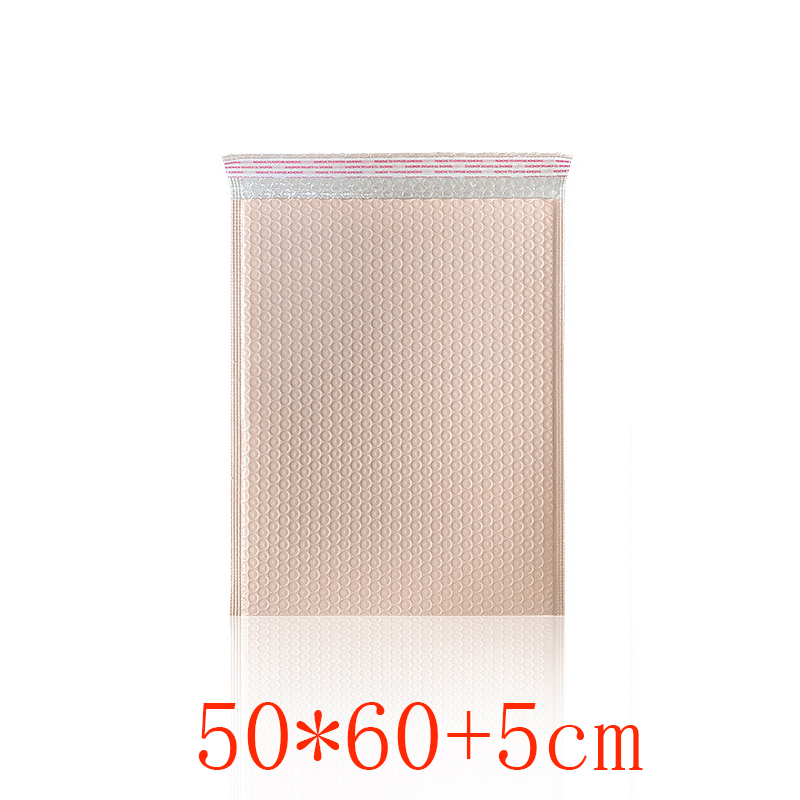 Fashion Width 50*60 Length + 5 Seals 75 Nude Pink Bubble Bags In One Box Pe Bubble Square Packaging Bag (single)