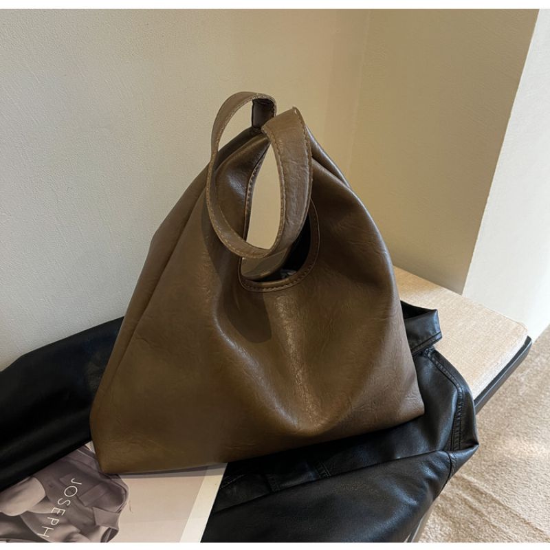 Fashion Mud Color Pu Large Capacity Shoulder Bag