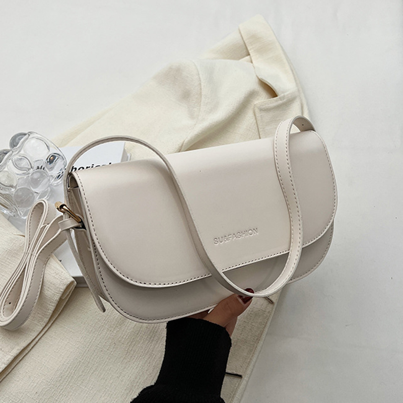 Fashion Off White Pu Letter Large Capacity Crossbody Shoulder Bag
