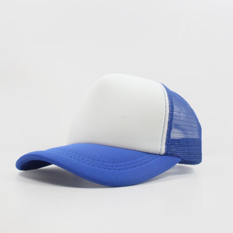 Fashion Navy Blue Pure Cotton Mesh Embroidered Color Block Baseball Cap