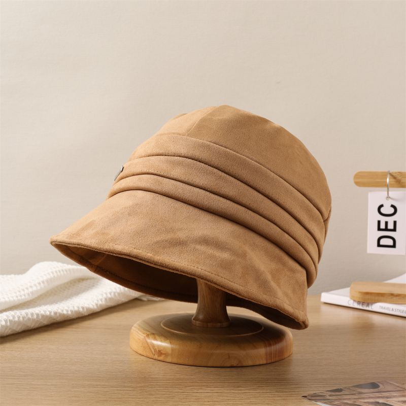 Fashion Brown Acrylic Label Bucket Hat