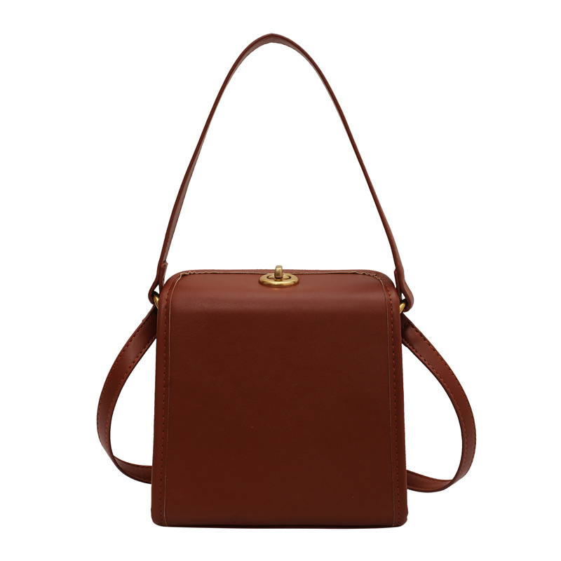Fashion Red-brown Pu Square Hand Crossbody Shoulder Bag
