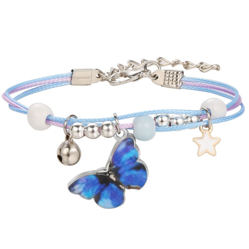 Fashion 9 Alloy Universe Butterfly Moon Shell Pentagram Multi-layered Bracelet