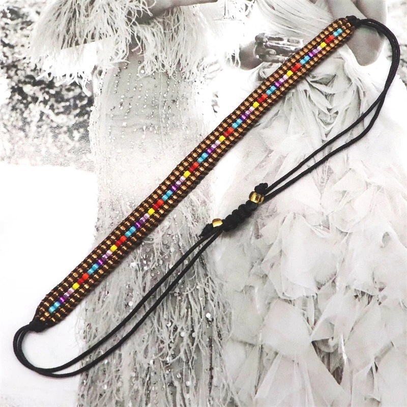 Fashion Brown Rice Beads Geometric Bracelet