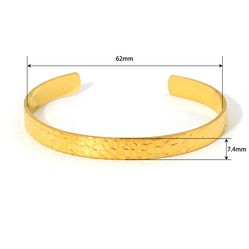 Fashion 10# Stainless Steel Gold-plated Oil Drip Open Bracelet