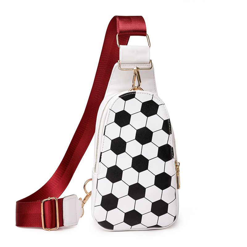 Fashion Black And White Pu Leather Printed Chest Bag Crossbody Bag