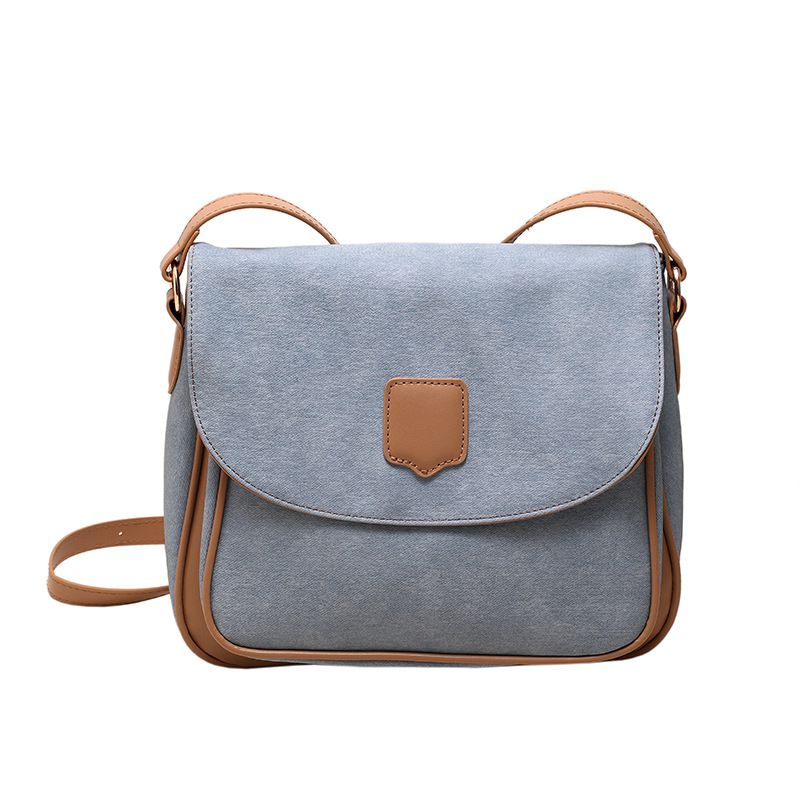 Fashion Light Blue Denim Large Capacity Shoulder Crossbody Bag