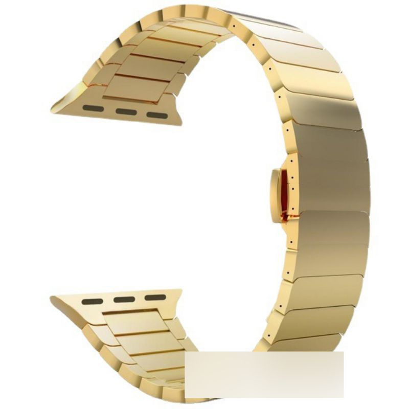 Fashion Gold Stainless Steel Metal Bamboo Buckle Watch Strap