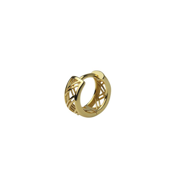 Fashion One Braided Pattern Earring (gold) Copper Pattern Hollow Circle Earrings (single)
