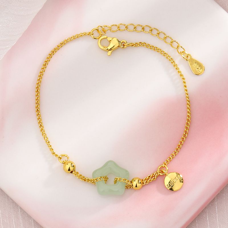 Fashion Gold Copper Flower Bracelet
