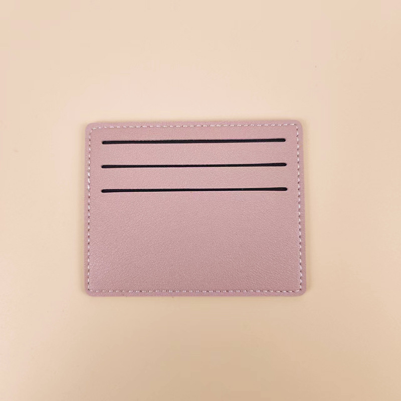 Fashion Light Pink Pu Id Card Storage Card Holder
