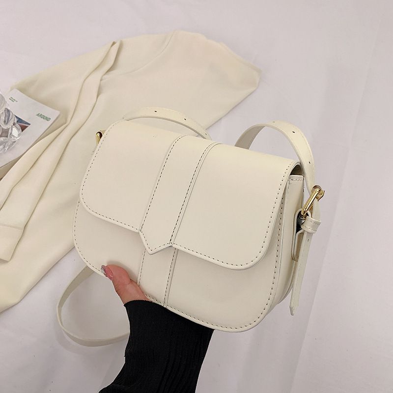 Fashion Off White Pu Flap Crossbody Bag