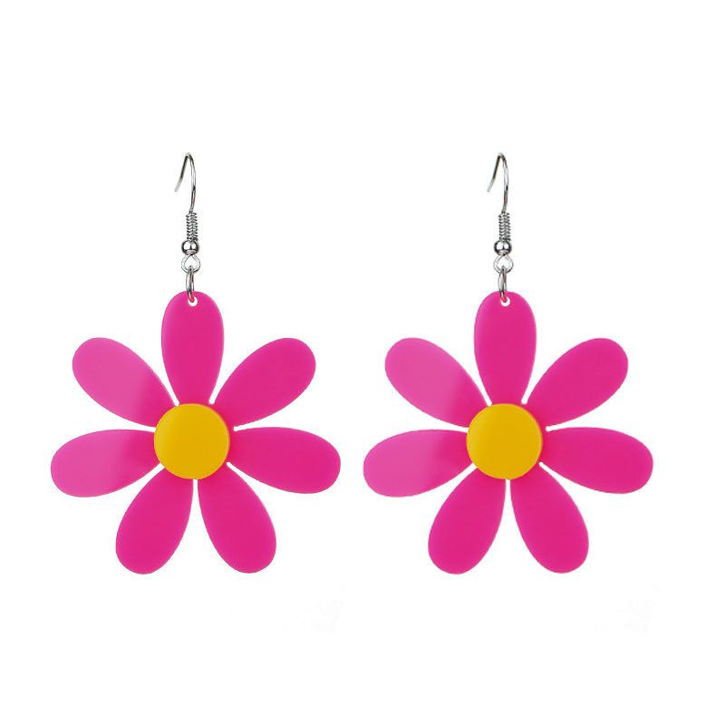 Fashion 3# Acrylic Flower Earrings