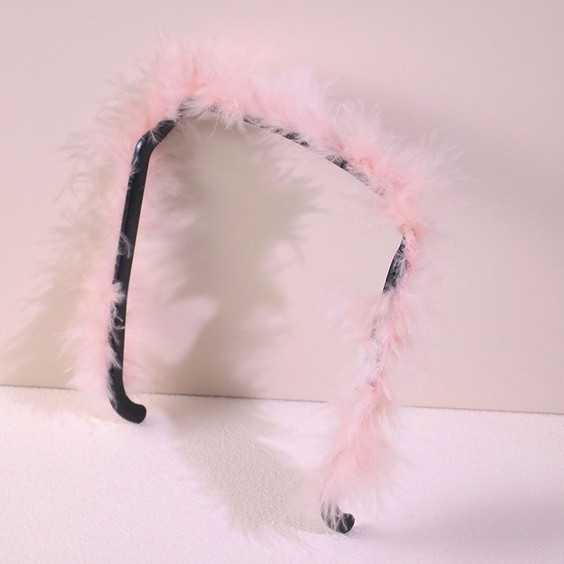 Fashion 36#pink Plush Thin Edge Headband