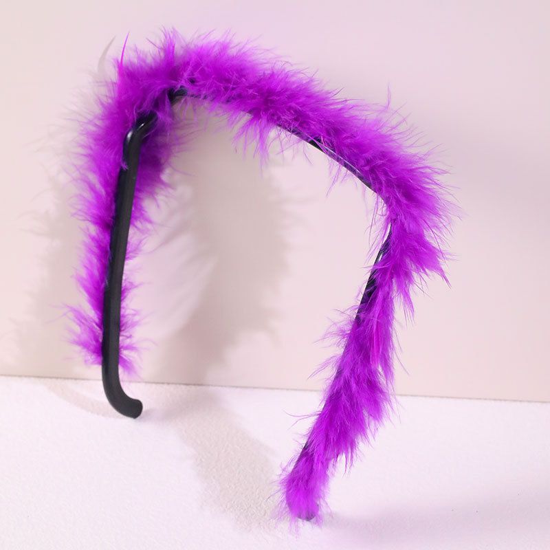 Fashion 37#purple Plush Thin Edge Headband