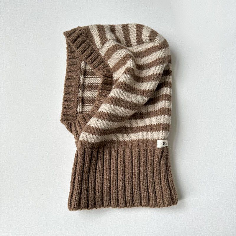 Fashion Oatmeal Stripes Color Block Striped Knitted Children's Beanie
