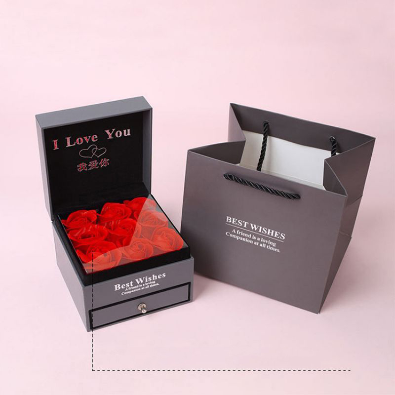 Fashion Preserved Flower Gift Box Square Preserved Flower Packaging Box