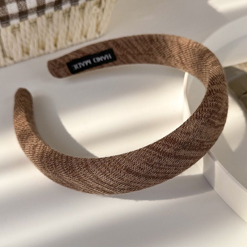 Fashion C Coffee Color Wool Knitted Patch Wide-brimmed Headband