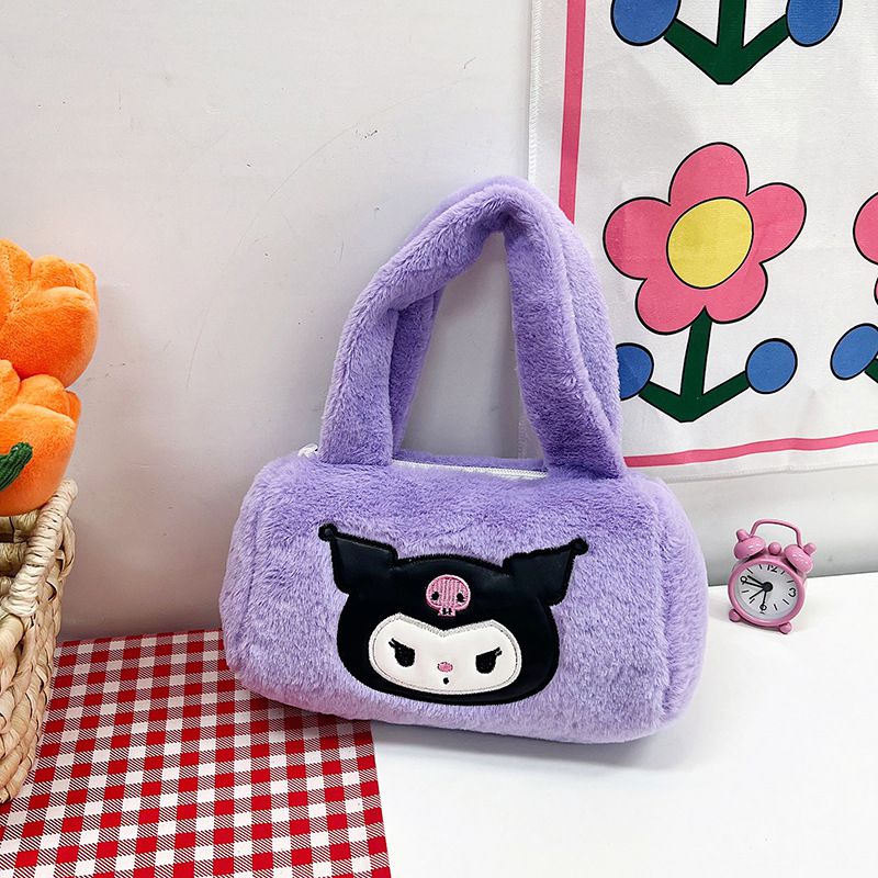 Fashion Purple Plush Cartoon Children's Handbag