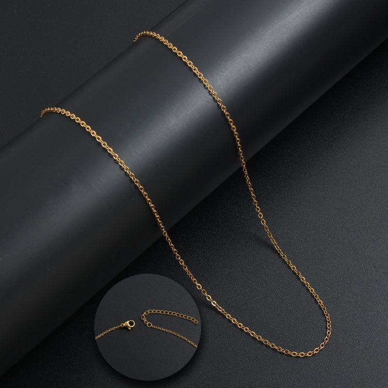 Fashion Gold 0.15*45+5cm Np01-9 Stainless Steel Geometric Chain Necklace
