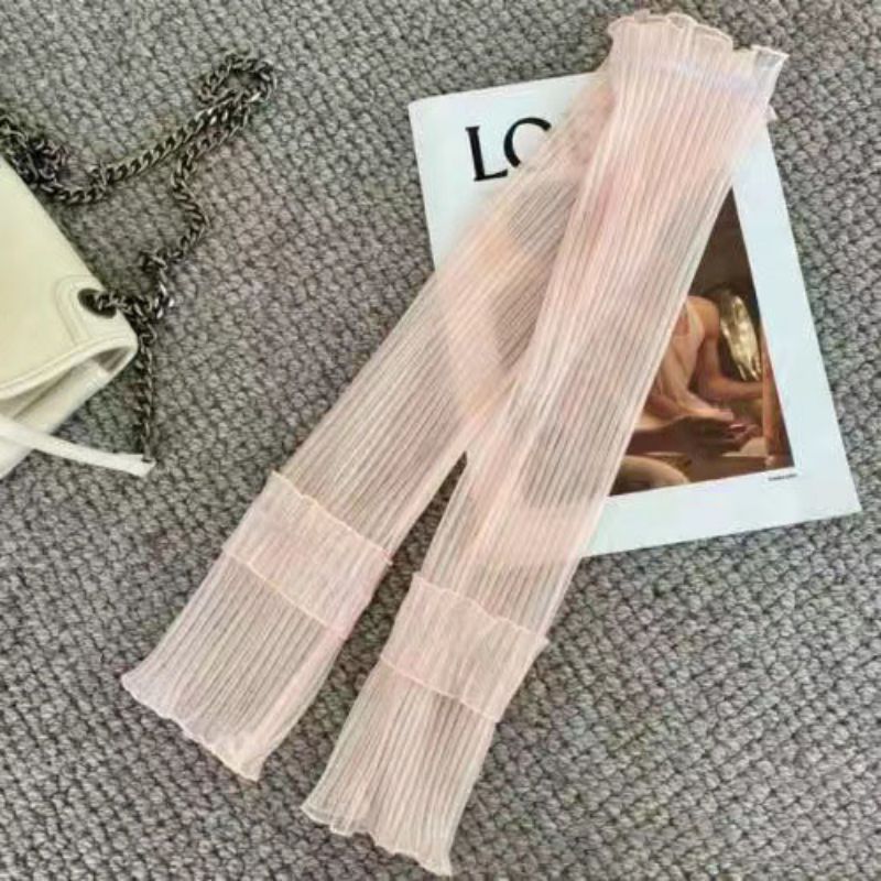 Fashion Pink Polyester Ruffled Ice Sleeves