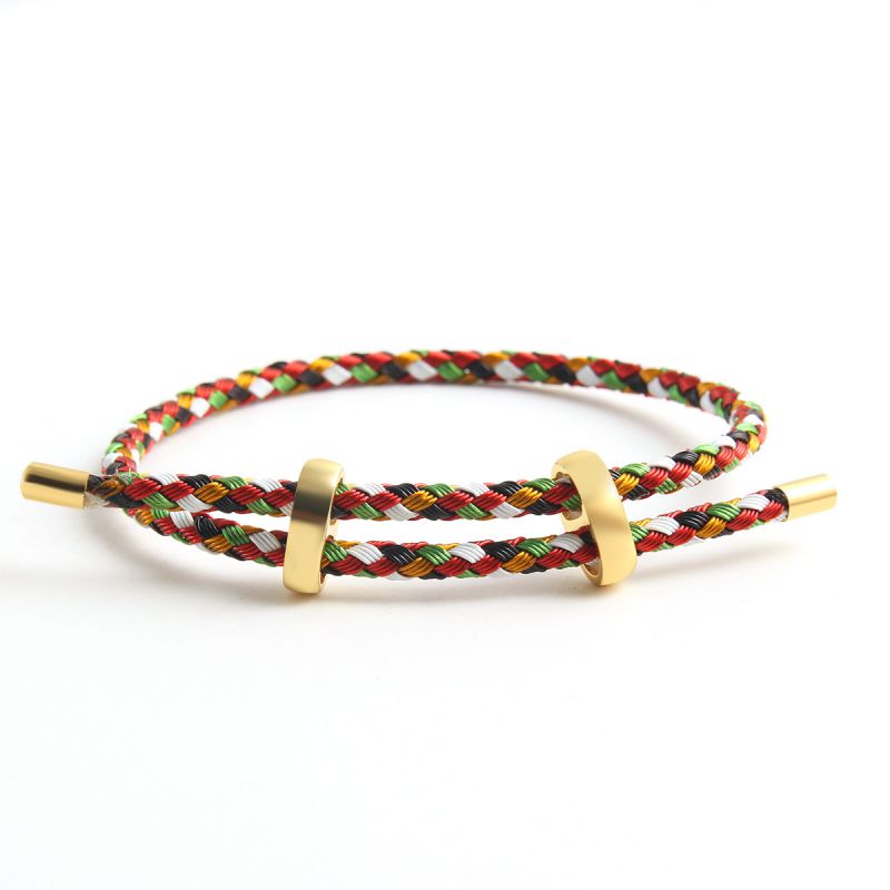 Fashion Color Colored Steel Wire Braided Figure Buckle Leather Rope