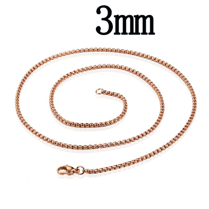 Fashion 3mm50cm Rose Gold Stainless Steel Geometric Chain Diy Necklace