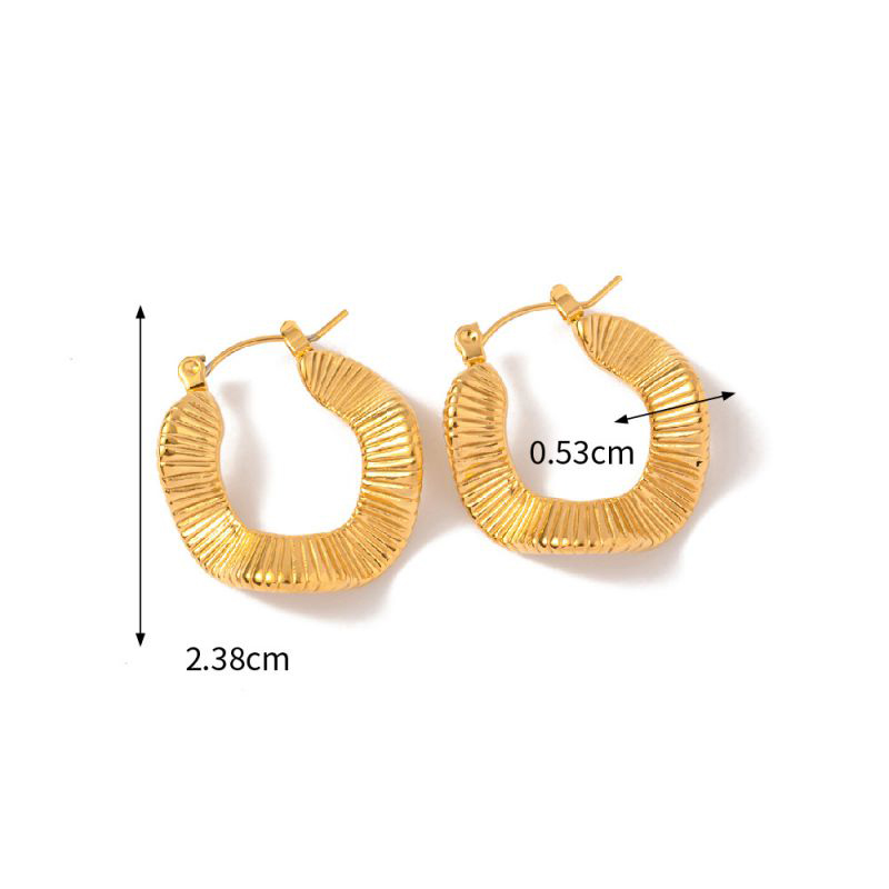 Fashion 2# Stainless Steel Geometric Round Earrings