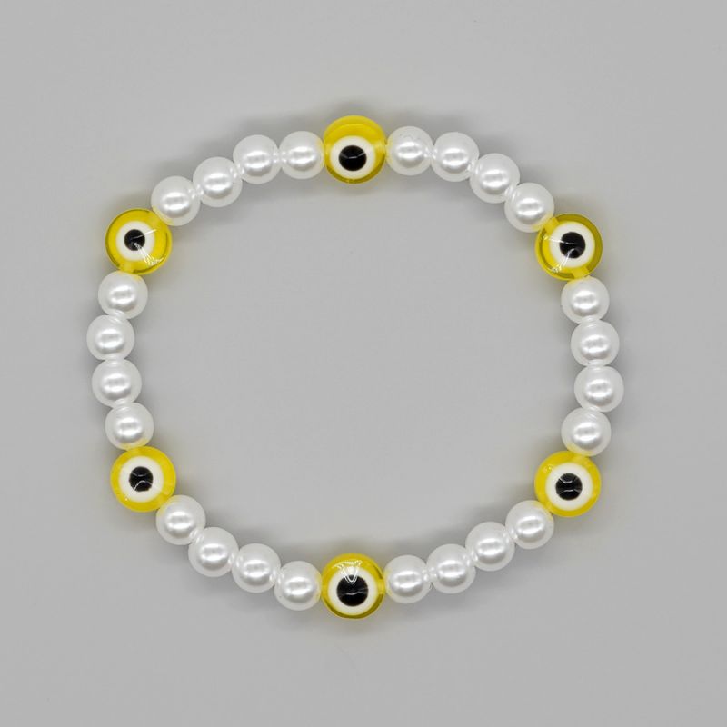 Fashion G-f Pearl Beaded Glass Eye Bracelet