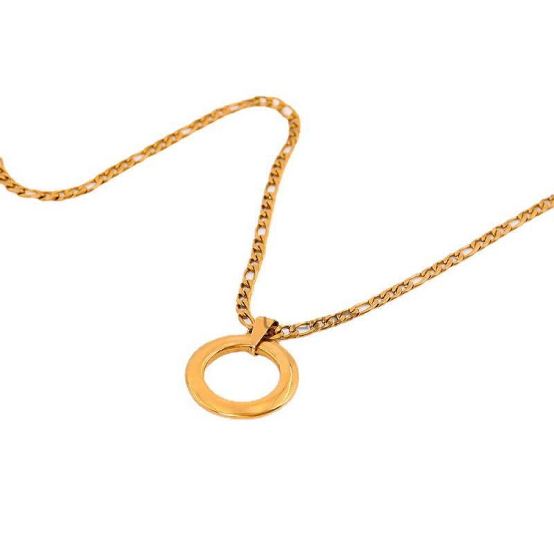 Fashion Gold Titanium Steel Circle Necklace